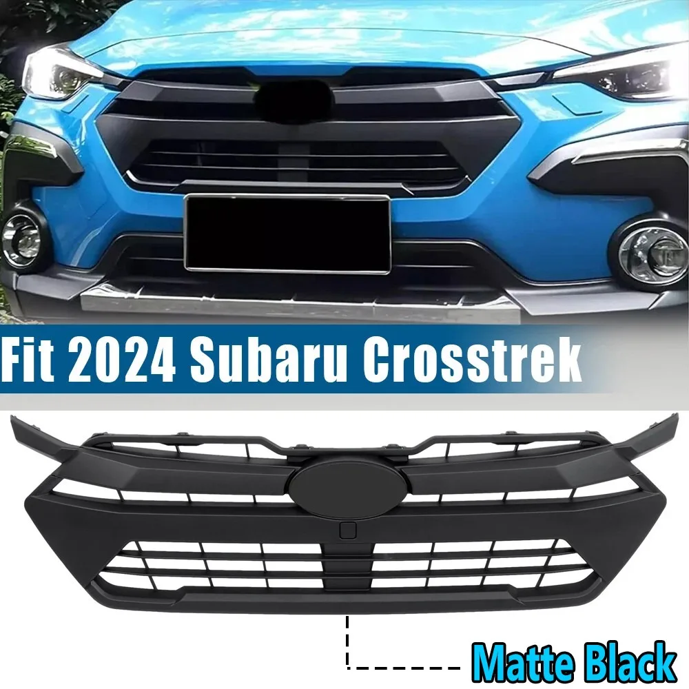 

Front Bumper Upper Grille Grill Fit 2024 Subaru Crosstrek Matte Black Mesh Grill