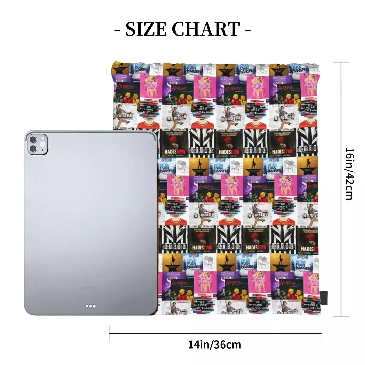 حقائب ظهر للعب الموسيقية من Musicals Collage Iv، حقيبة ظهر محمولة برباط، حقيبة رياضية للجيب، حقائب كتب للمدرسة للرجال والنساء #3