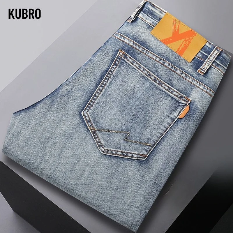 

Men's Fashionable Jeans Style Casual Stretch Slim Fit Jeans Pants Male Denim Trousers Blue High-Quality Denim Pants Four Seasons