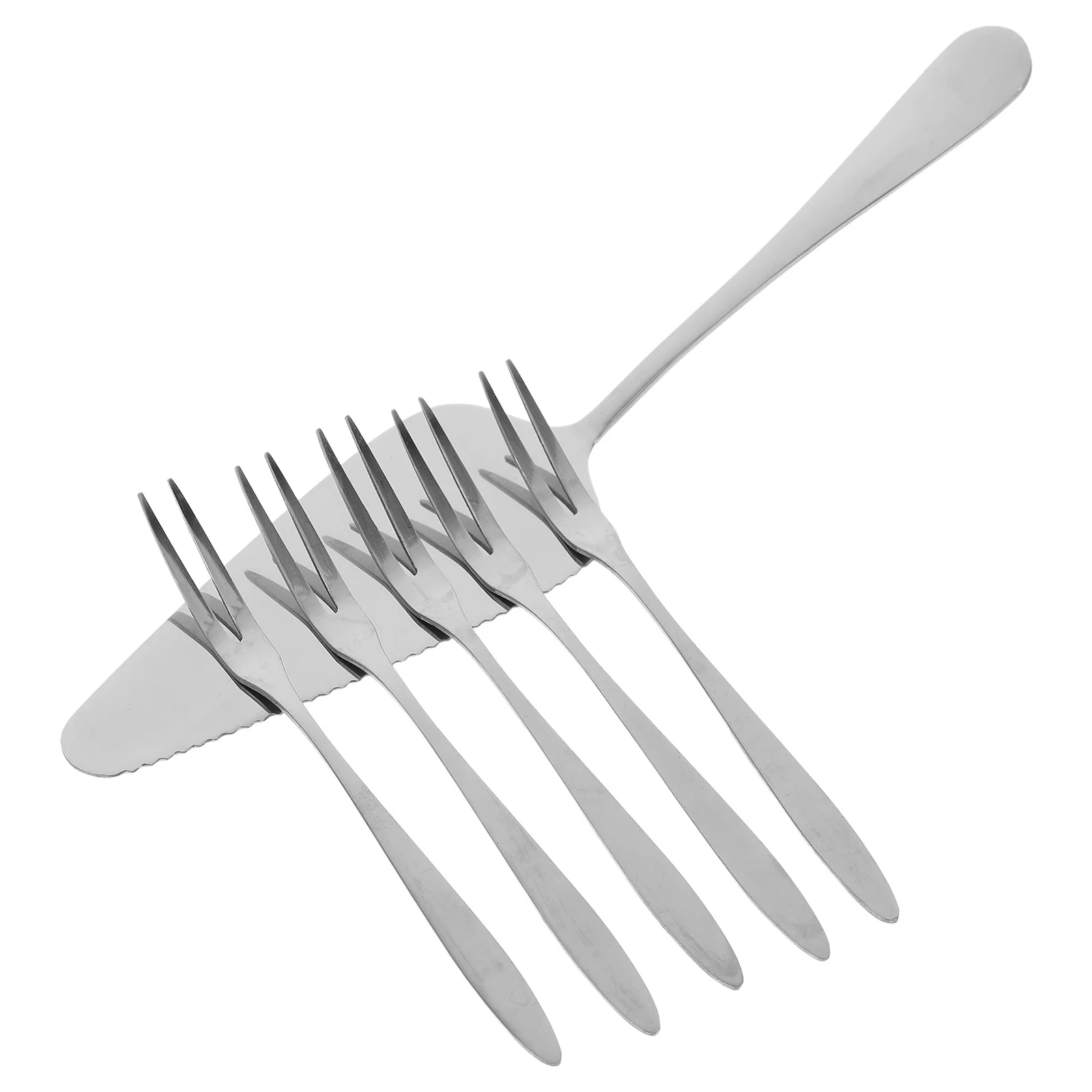 

1Set Stainless Steel Cake Fork Set Silver Finish Multipurpose Cake Server Fruit Forks Wedding Dessert Appetizer Forks