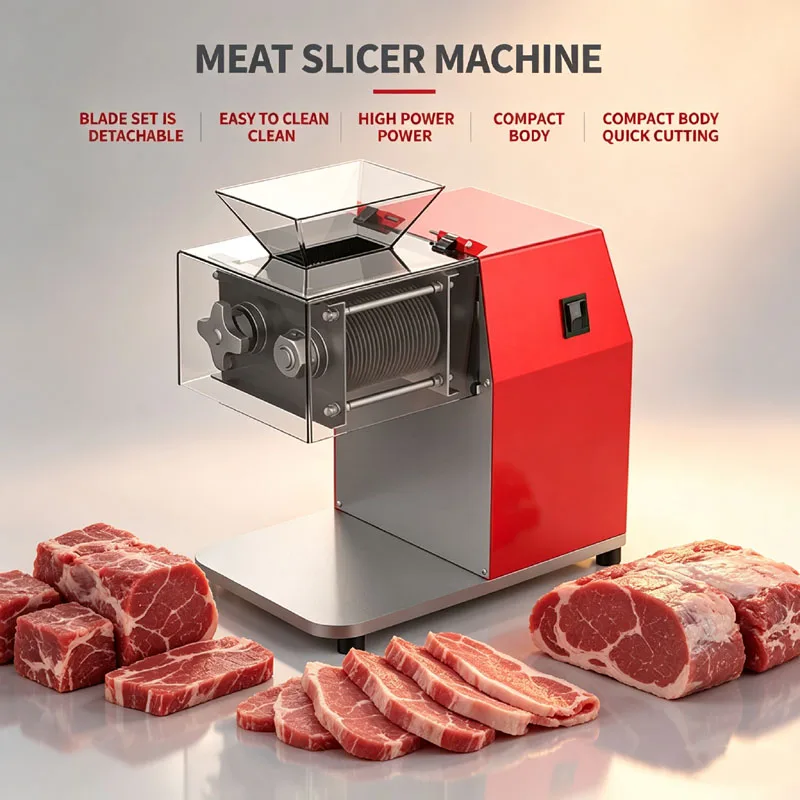 Commercial Stainless Steel Fresh Meat Slicer Multifunctional Electric Meat Cutting Machine For Slicing Shredding And Diced Meat