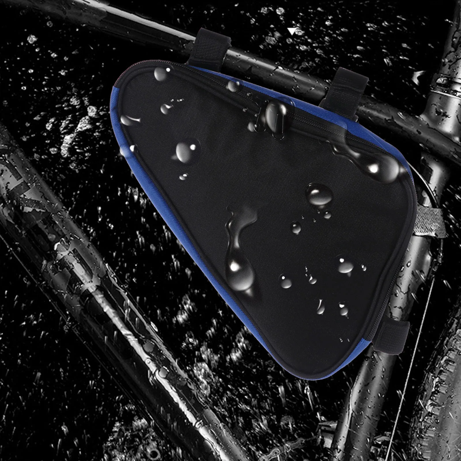 

WaterProof BikeTriangleBag LargeStorage BlueSaddlePouch CyclingAccessories PolyesterMaterial BikeFrameBag TriangleSaddlePouch