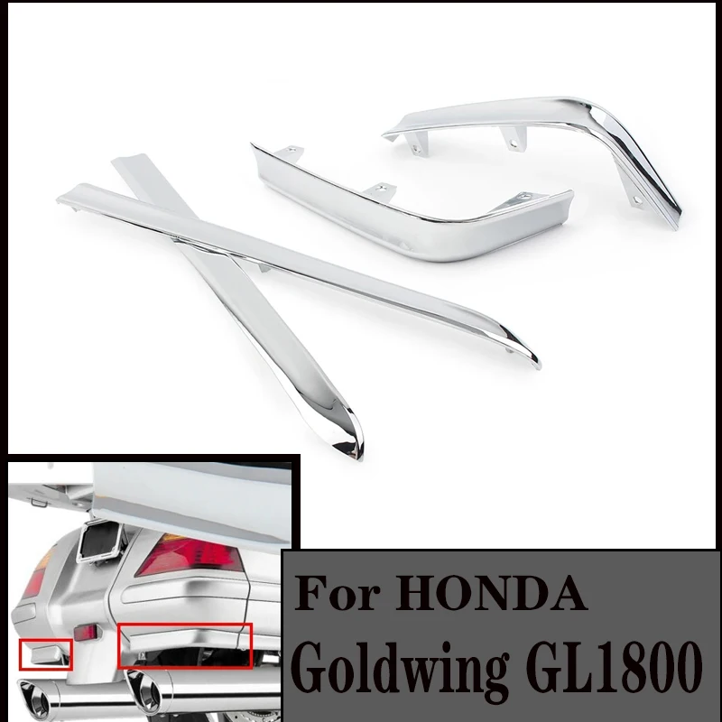 

Chrome Motorcycle Trunk Saddlebag Moulding Pannel Decoration Strips Trims For Honda Goldwing GL1800 2001-2011