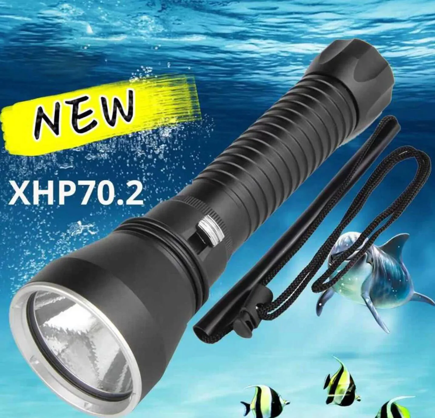 

XHP70 LED Yellow/White Light 4000 Lumens Diving Flashlight 26650 Torch Underwater 100M xhp70.2 spearfishing led diving lamp