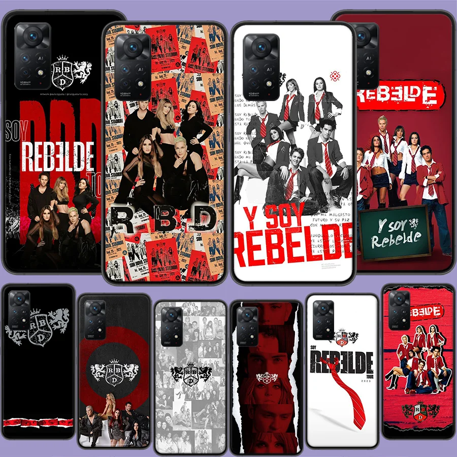 F-Fashion RBD R-Rebelde Phone Case For Xiaomi Redmi Note 12 Pro Plus 5G 12S 11 11E 11T Pro 10 9 8 7 11S 10S 4G 9T 8T 9S Capa Coq