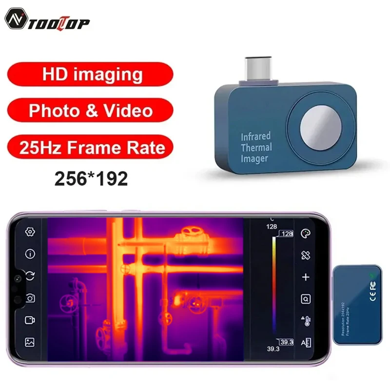 TOOLTOP T7 Thermal Imager 256*192 Pixels Android Mobile Phone -15°C~600°C Infrared Thermal Camera for Electrical Maintenance