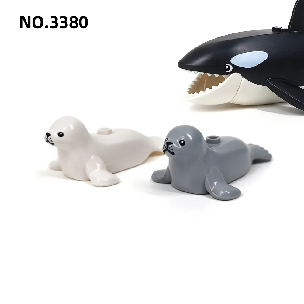 Aquarium Ray Seal Killer Whale Lantern Fish/Shark/Devil Fish/Whale MOC Building Blocks Zoo Bricks Toys Compatible With LEGO