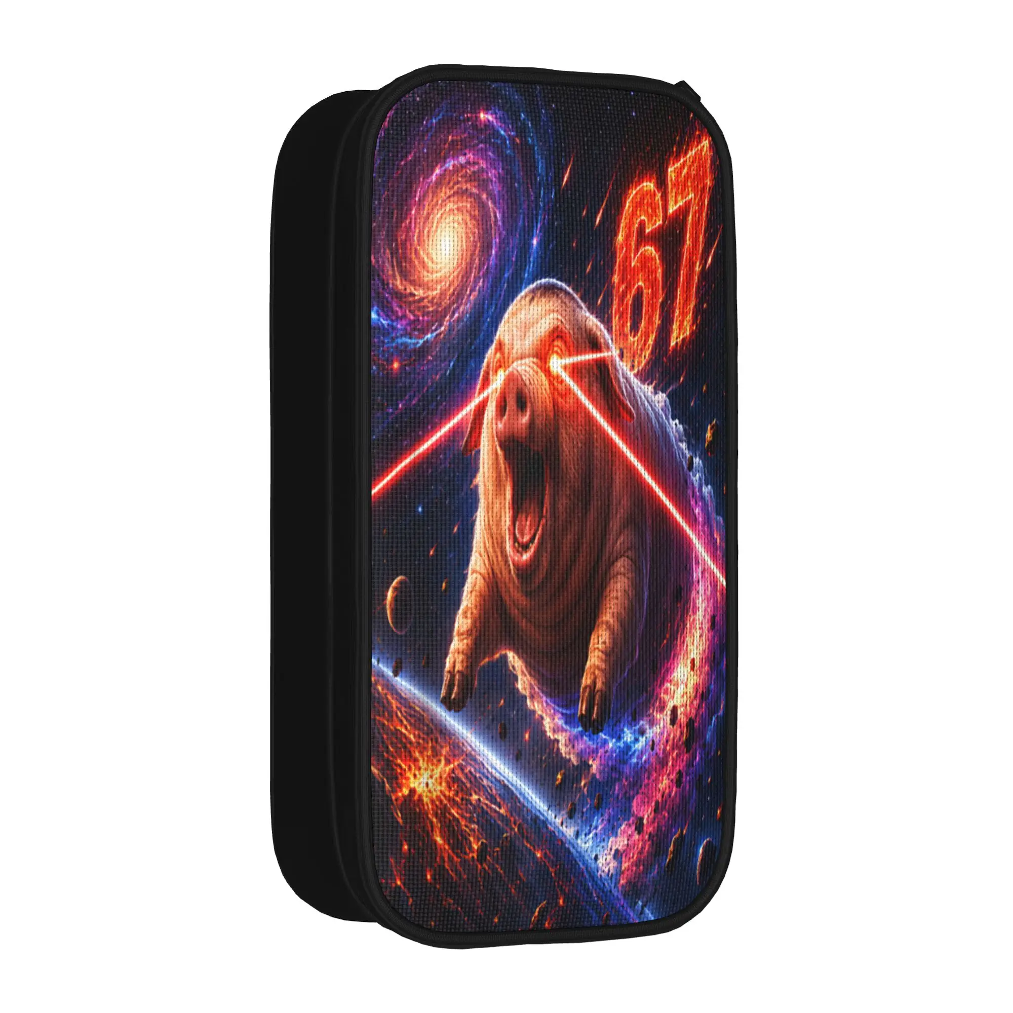 John Pork Hair Laser Eyes 67 Meme Funny Memes Brainrot Memes Pencil Case Pencil Box Child Cute College School Pencil Cases