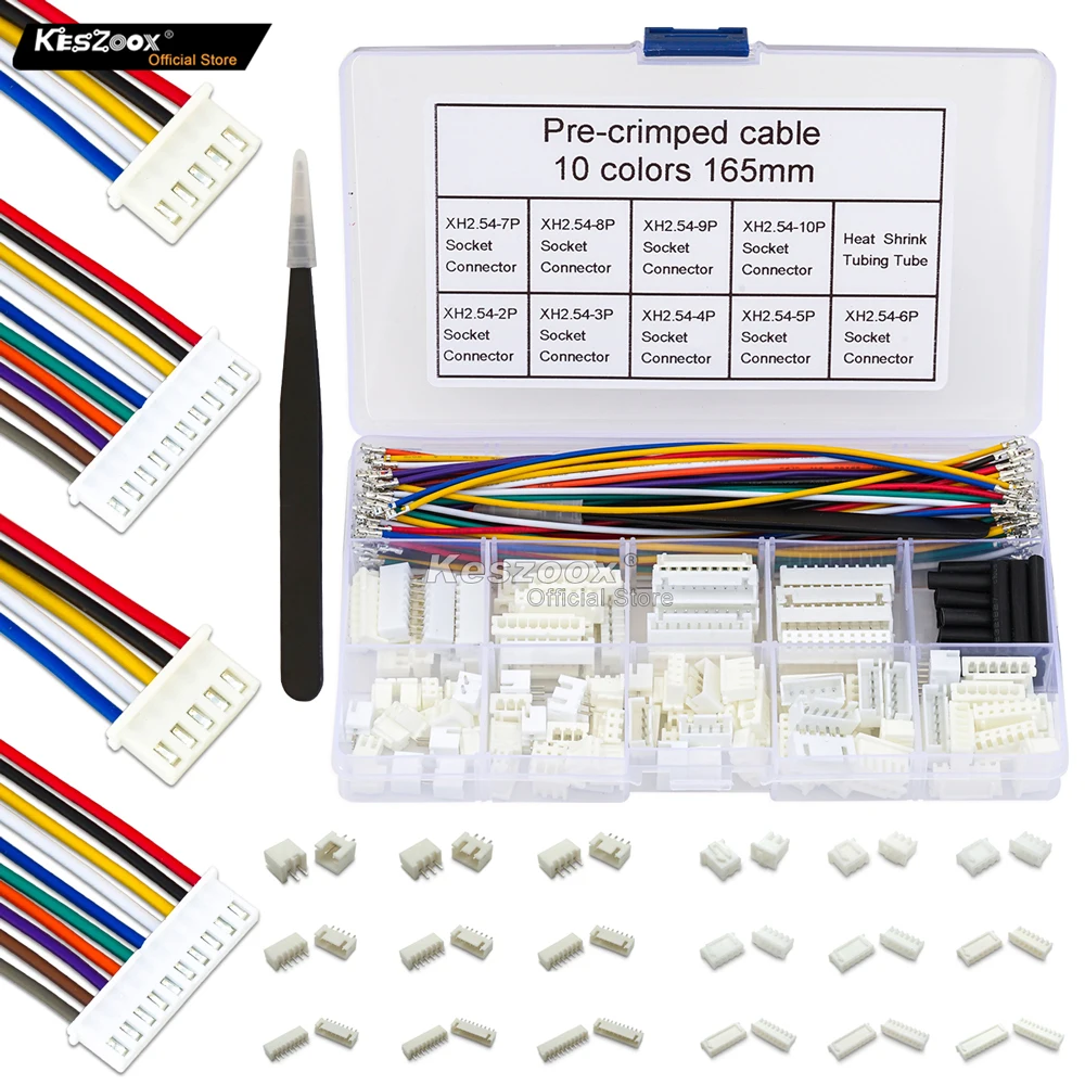 

Tcenofoxy JST XHP 2.5mm S/B2/3/4/5/6/7/8/9/10B-XH-A kit Pre-Crimped Terminal Wire Male/Female Socket 22awg wire SXH-001T-P0.6N