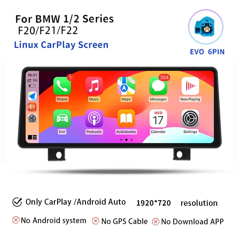 2400*900 Hoge Resolutie 12.8" Draadloze Carplay Android 14 Autoradio voor BMW 1/2 Serie 3/4 Serie F20 F21 F22 F30 F31 F32 F33 F34 F36 NBT Stereo Auto Multimedia Scherm GPS Navigatie