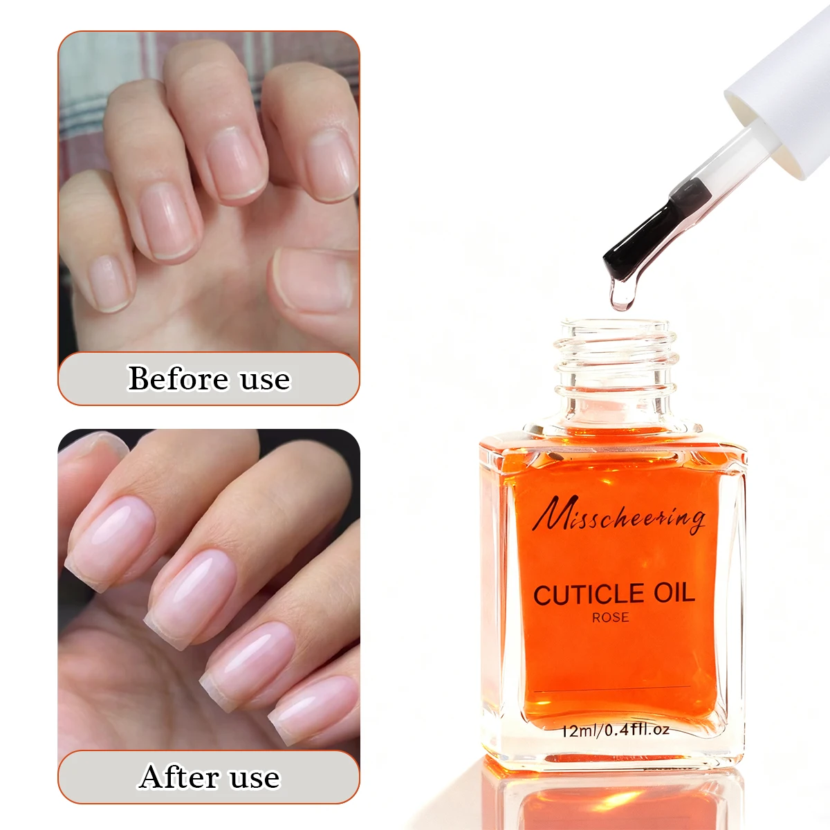 12ml Nail Rose Olio Essenziale Olio Nutrizionale Unghie Riparazione Mano Cuticole Manicure Trattamento Rinforzamento Delle Unghie Forniture Per La Cura