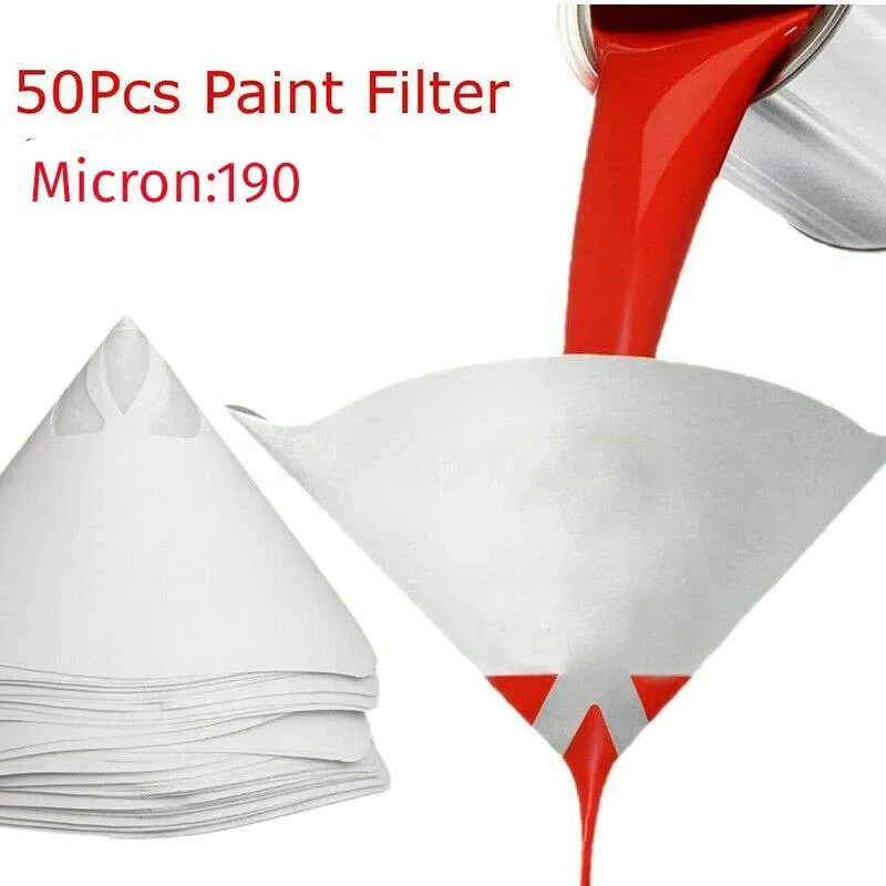 50pc Fine Paint Paper Strainers 190 Mu Filter Nylon Mesh Filters Accessories DIY White Professional Paint Strainers