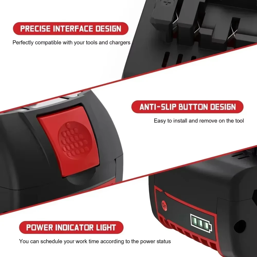 18V 8,0Ah Li-ion akumulátor pro Bosch 18V Professional Series vrtačku, rázový utahovák, kladivo, brusku, náhradní elektrické nářadí - náhled 2