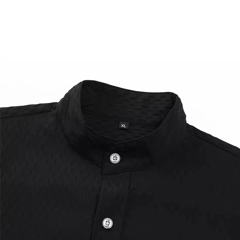 Summer Short Sleeve Shirts Men 8XL Plus Size Shirts Stand Collar Fashion Casual Solid Color Shirt Male Big Size Tops Summer