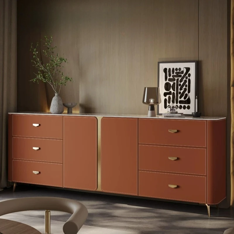 Metal Storage Cabinets Narrow Drawers Kitchen Gold Cabinet Vintage Buffet Living Rooms Commode Chambre Italian Furniture Luxury