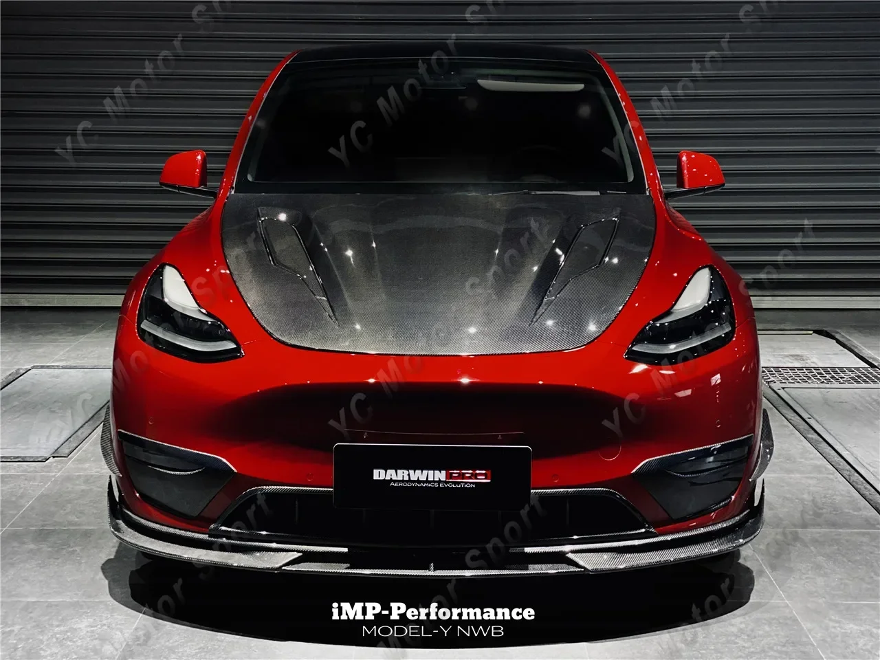 

Car Accessories Carbon Fiber iMP Performance Style Front Lip Fit For 2020-2022 Tesla Model Y Front Bumper Lip Splitter Spoiler