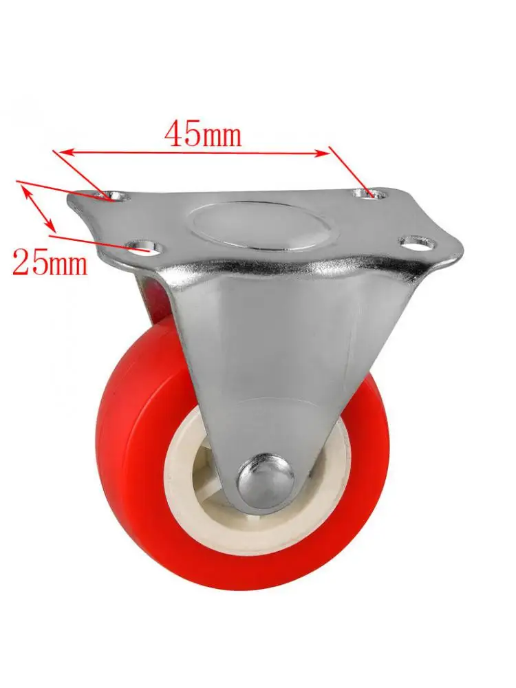 4 Pcs/Lot Casters 2 Inch Red Directional Wheel Light Pvc Plastic Fixed Height: 65mm Silent Furniture