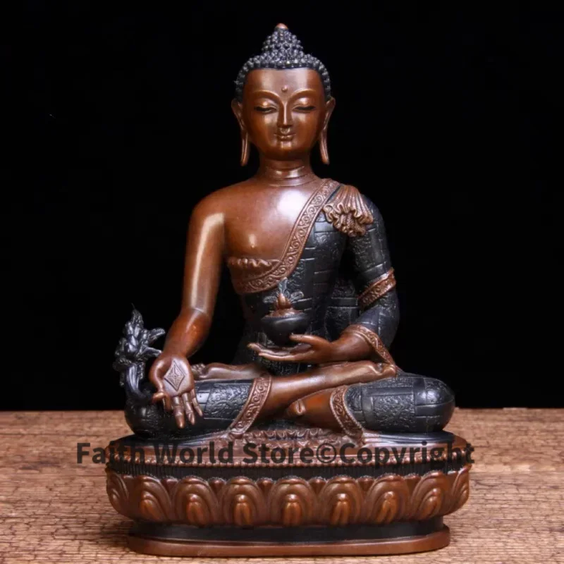 GOOD Tibet Nepal High grade Exquisite the Medicine Buddha statue gods copper buddha statue HOME Family Bless safety healthy