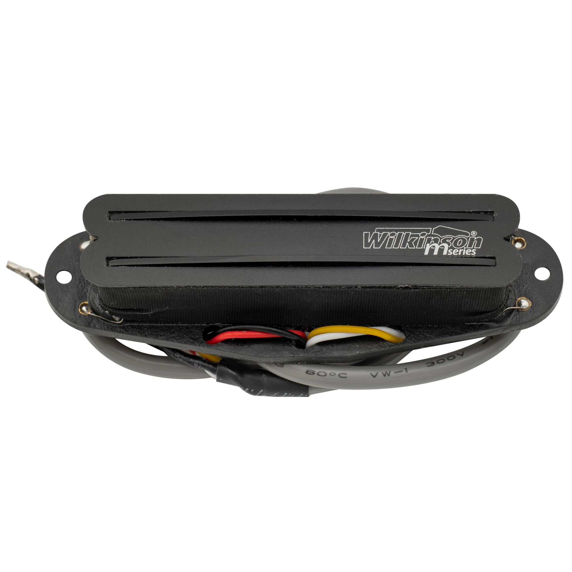 Wilkinson M Series Low Gauss Ceramic Single Coil Sized Humbucker Neck Middle Bridge Pickup for ST Guitar, Black Rail