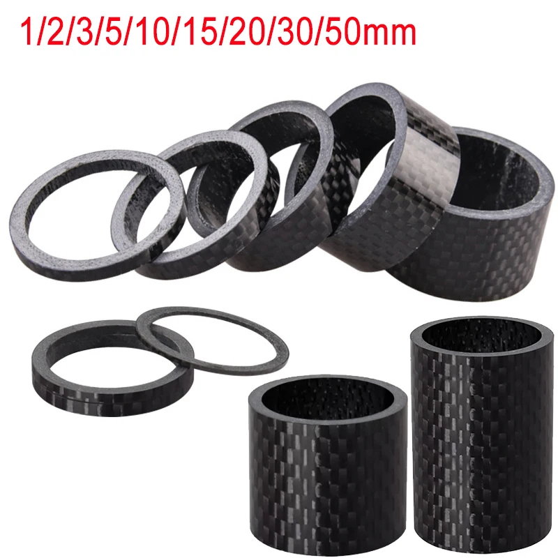 

Carbon Fiber Bicycle Washer 1/2/3/5/10/15/20/30mm Headset Stem washer Spacer 1-1/8" 28.6mm Front Fork Road Bike Accessories