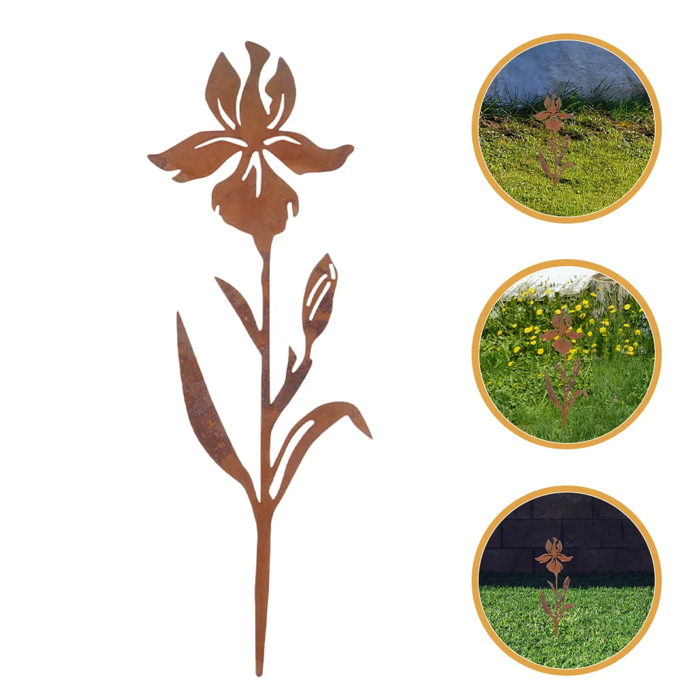 

Vintage Metal Flower Garden Stakes Romantic Floral Design Outdoor Decorative Metal Garden Ornaments Flower Sticks