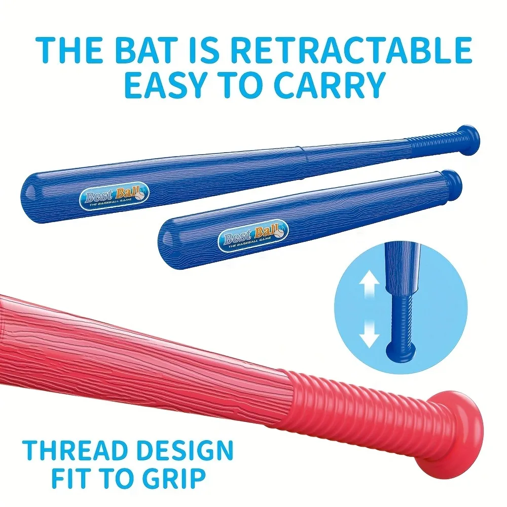 Baseball Tee T-Ball Set for Kids Toddler Baseball Set with Step-On Pitching Machine Pop Up Balls Outdoor Christmas Gift for Boys