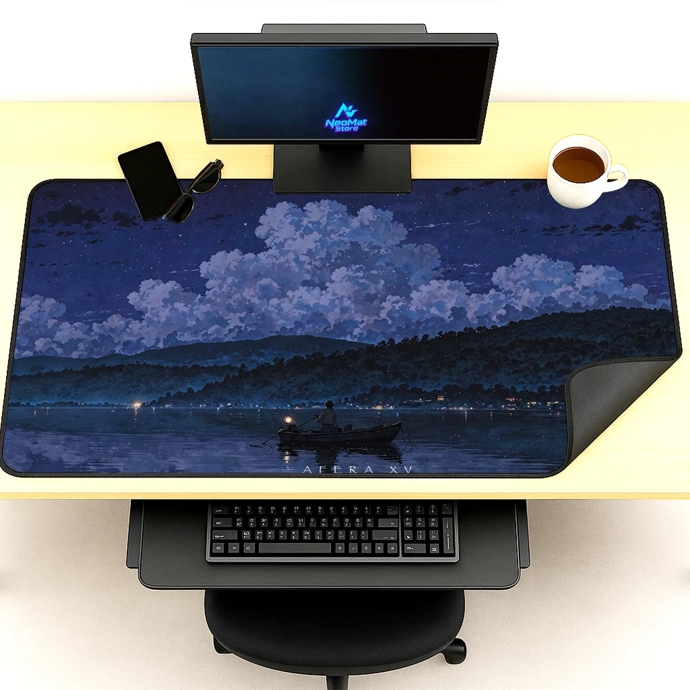 Starry Japanese Mouse Mat Giant 5mm Thick Keyboard 120x60 Gaming Mat Sky Large Mousepad Landscape Night Cloud Computer