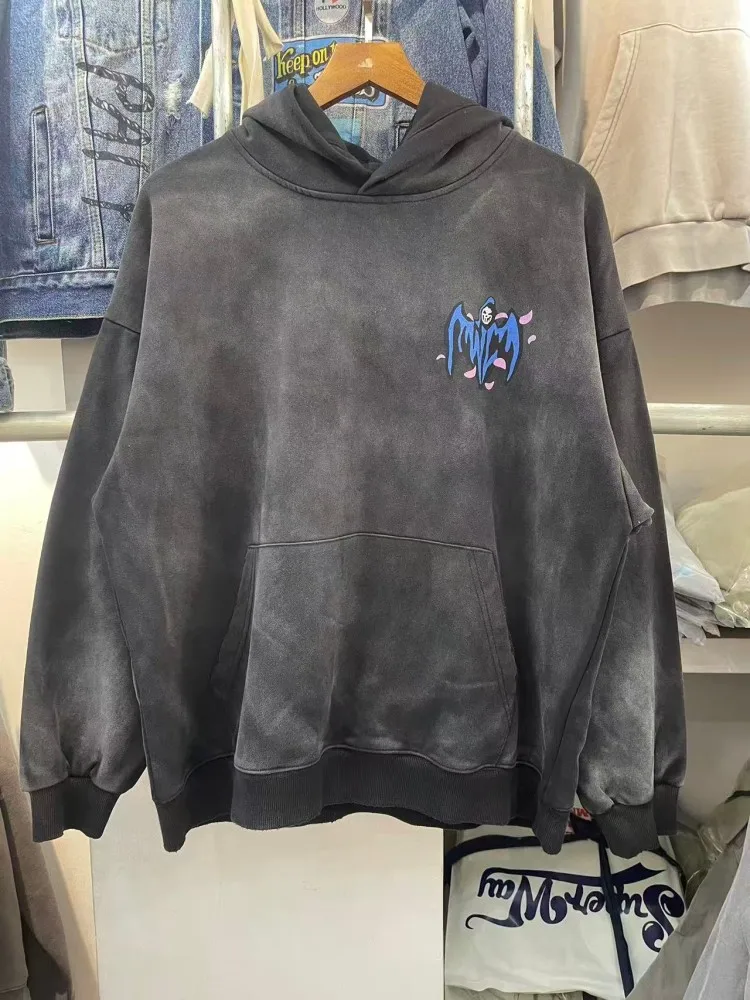 

Retro American Street Waed Hoodie Sweatirt Loose ex Print Casual Warm Long Sve Hooded Top for Men And Women