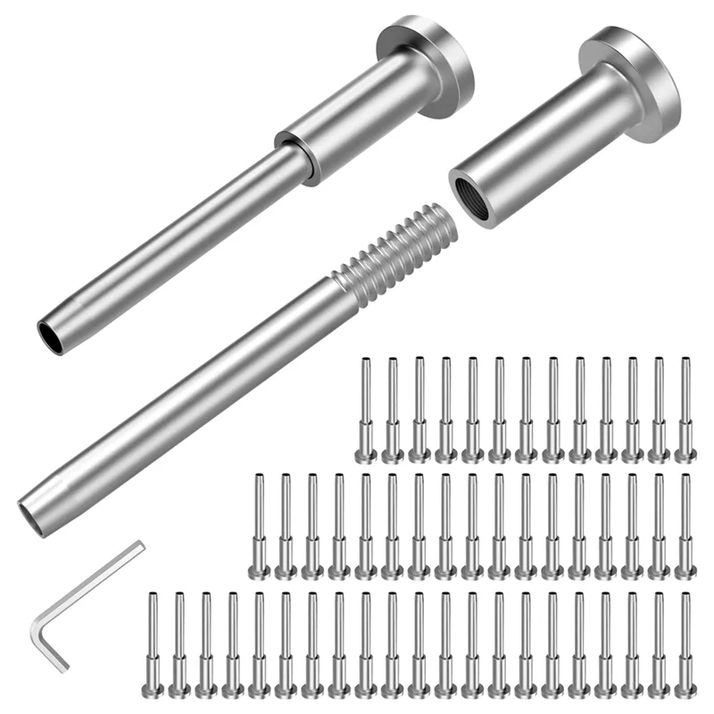 【Venda relâmpago】 Kit de trilhos de cabo invisível de 50 pacotes, receptor invisível de tensor de trilhos de cabo de 1/8 polegadas para postes de madeira/metal de 2 x 2 polegadas