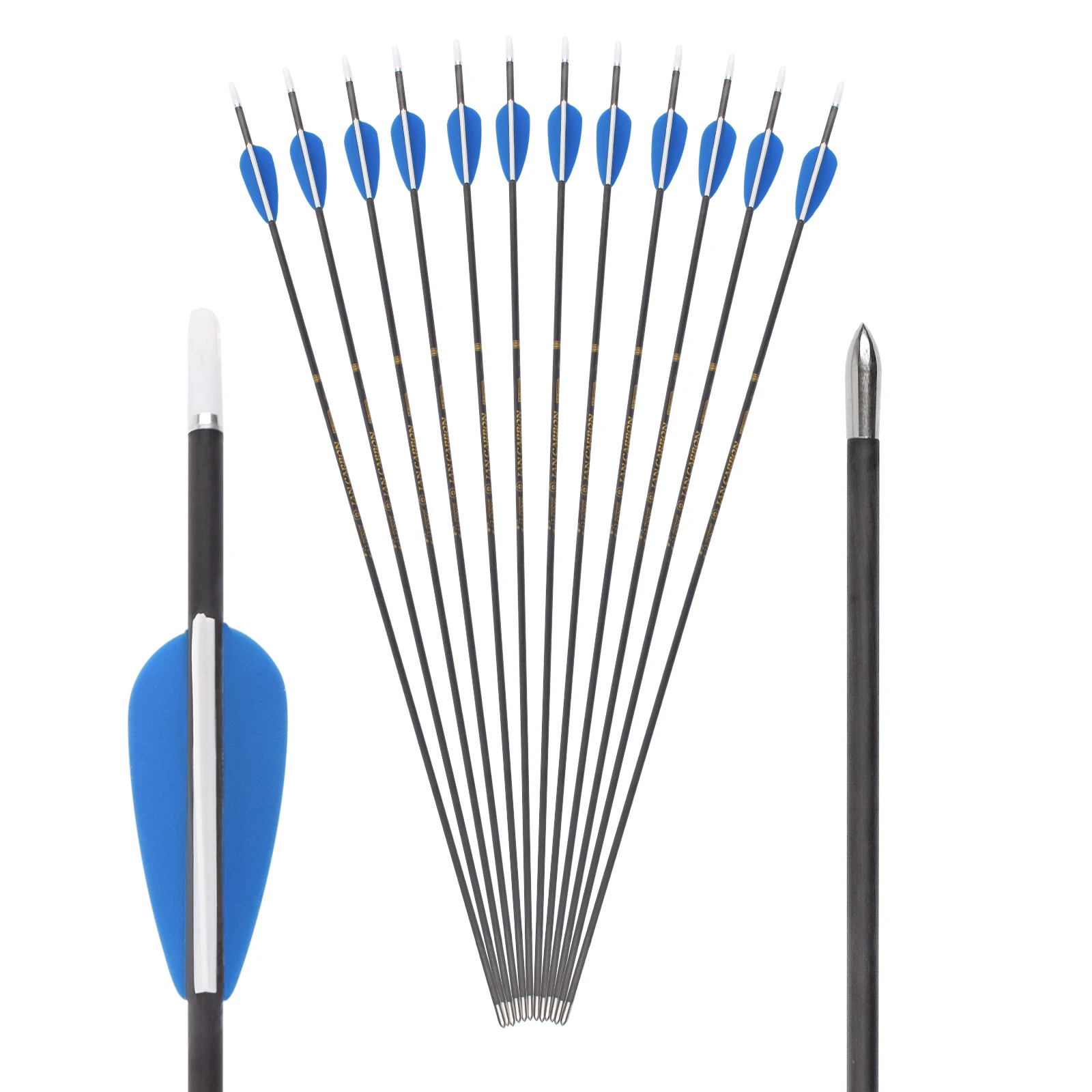 12PCS 32 inch 40T Whole Carbon Arrow  Archery arrow Hunting Shaft ID 3.2mm Archery Bow Outdoor