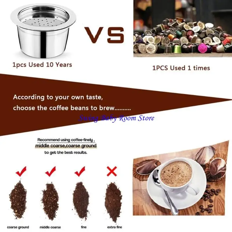 K1AD Coffee Case Coffee Thare Coffee Filter قرون قهوة قابلة لإعادة الاستخدام للقهوة