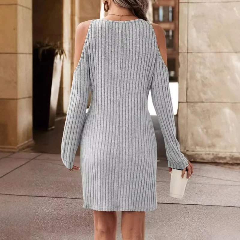 2025Elegant and Intellectual Style Women's Dress Autumn Winter New High WaistVWomen's Short Collar Dress
