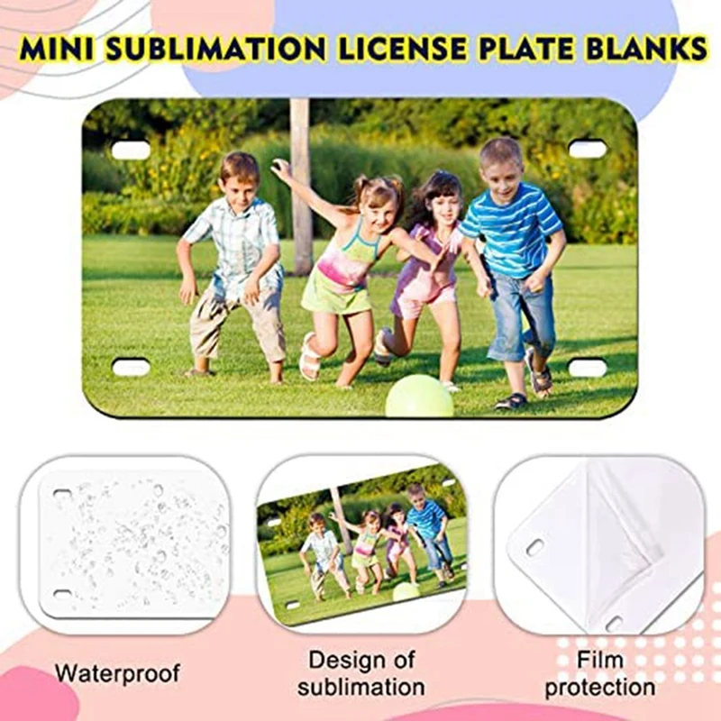 7 Inch x 4 Inch 10 Pack Sublimation License Plate Blanks,Heat Thermal Transfer DIY Picture,Aluminum License Plate Tag-A63M