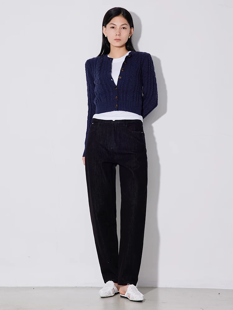 

Женские джинсы с высокой талией, утягивающие, из эластичного хлопкового денима, серия RUGOSAM Breadsti, новинка ранней осени