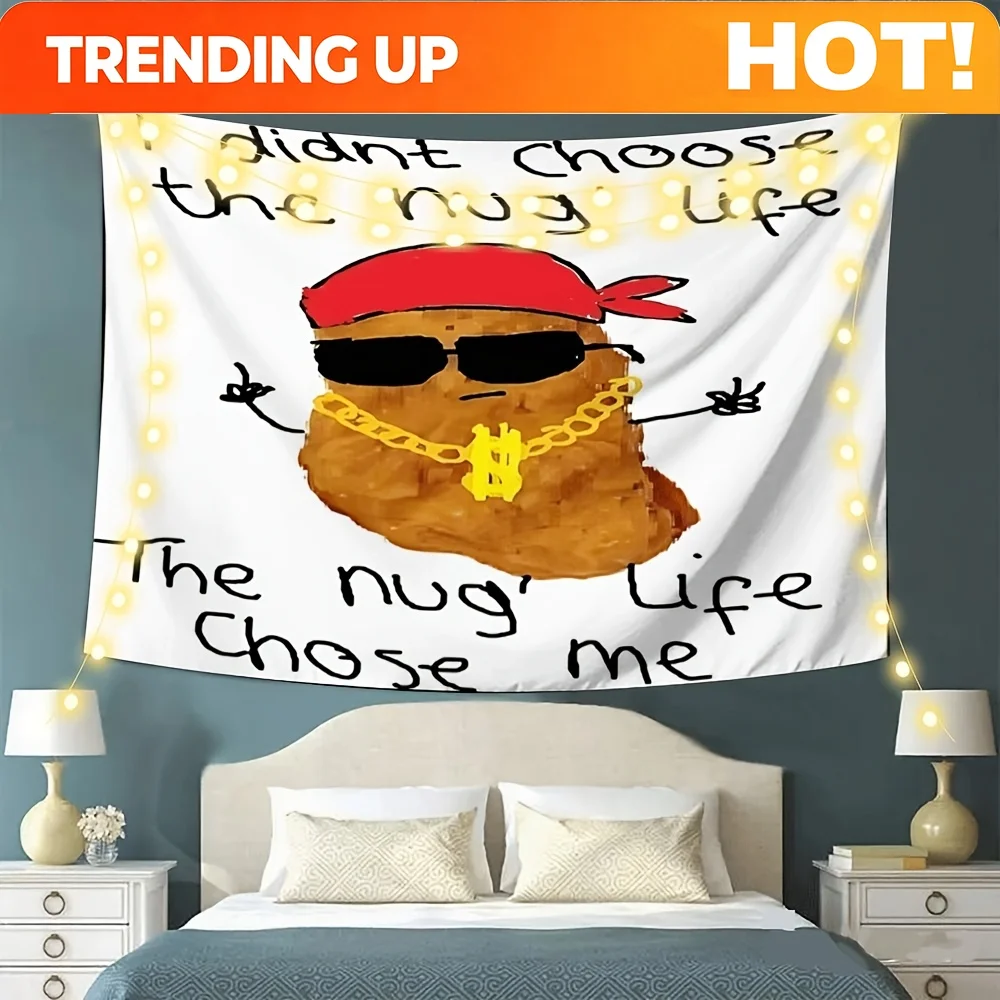 Customize 1pc Nugs Not Chicken Nugget Design Peach Skin Wall Hanging 3 Horizontal Wall Art for Living Room, Bedroom, Party Backd