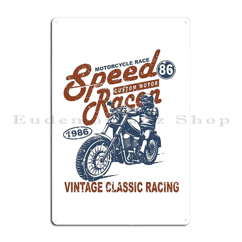 Vintage Bike Rider Metal Sign Poster Garage Wall Decor Printed Living Room Pub Tin Sign Poster