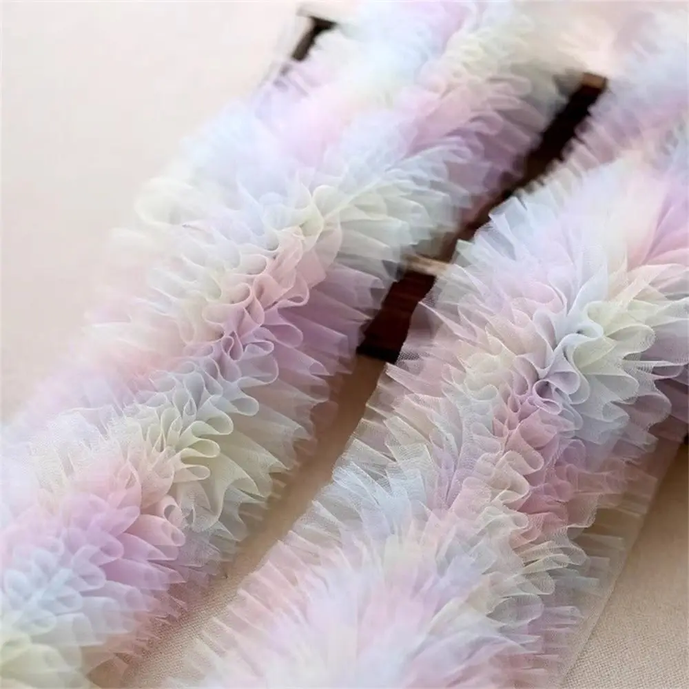 Princess Style 1 Yard Mesh Lace Accessories Multicolor 12cm Wide Puff Mesh Dress Puffy Texture Lolita Clothing Dress Making