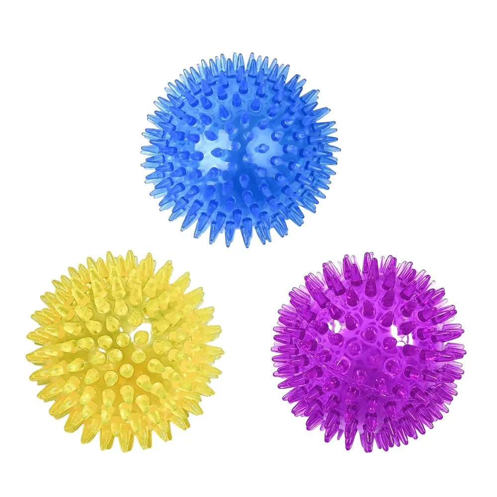 Pet Dog Ball Toys Cat Puppy Sounding Toy Interactive Squeaky Tooth Cleaning Ball TPR Training Pet dog Teeth Chewing Thorn Balls