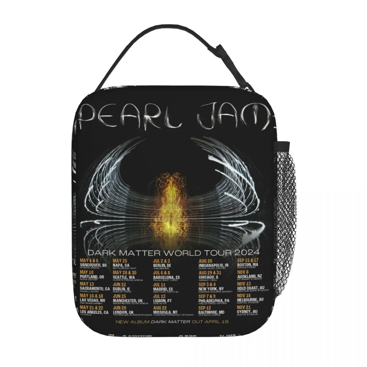 Pearls Jam Band 2024 World Tour Insulated Lunch Bags Concert Album Food Container Bags Reusable Thermal Cooler Lunch Boxes