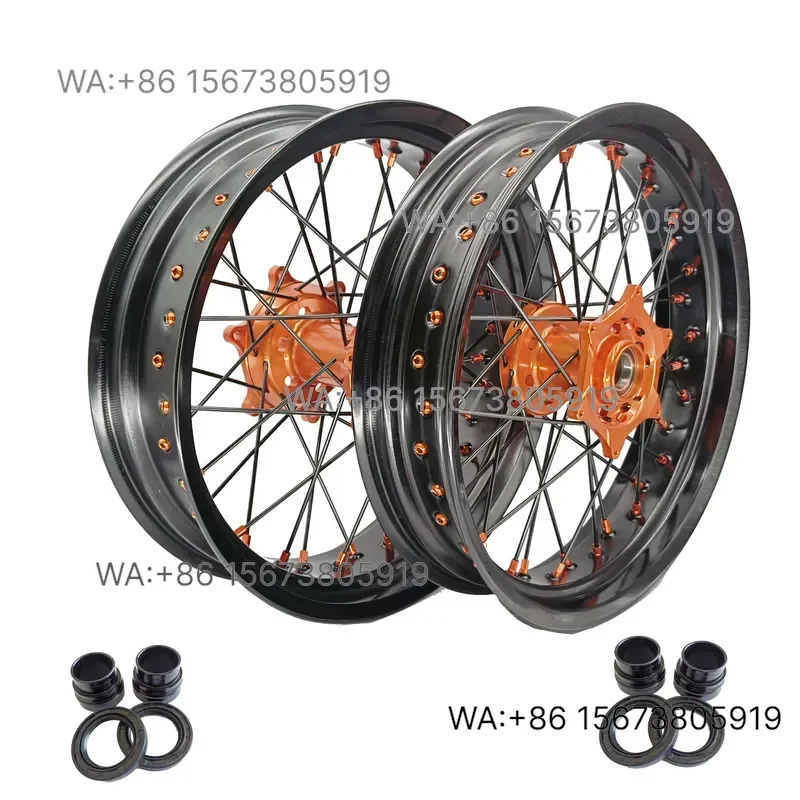 For  Wmwmnu 17 Inch 36 Spokes Anodized Alloy Motorcycle Wheel Rim  EXC SXF SX 250 300 450 Supermoto Front Rear Wheels