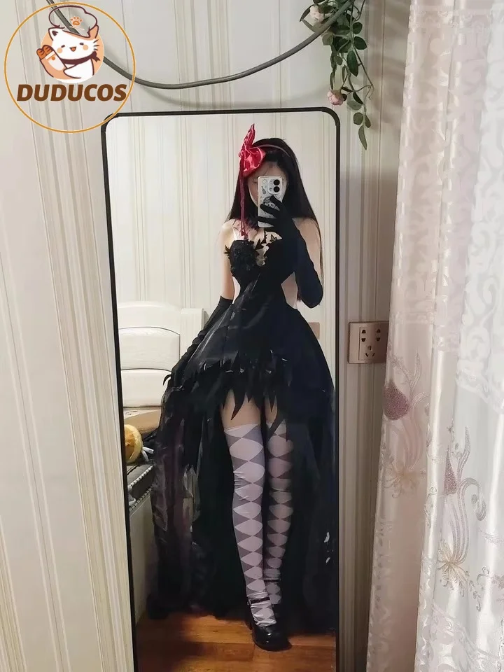 

Akemi Homura Косплей Костюм Аниме【S-2XL】DUDU-R Женское Черное Фиолетовое Длинное Платье Akemi Косплей Плюс Размер