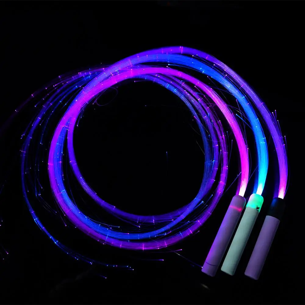 LED Fiber Optic Whip Powered by AA Battery Optical Hand Rope Pixel Light-up Whip Flow Toy Dance Party Lighting Show For Party