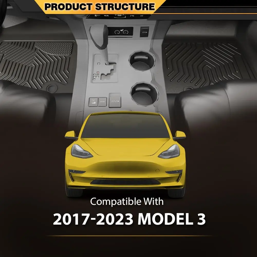 سجادات أرضية متوافقة مع جميع الأحوال الجوية، حماية كاملة للصف الأول والثاني، ملحقات بطانات أرضية السيارة TPE باللون الأسود