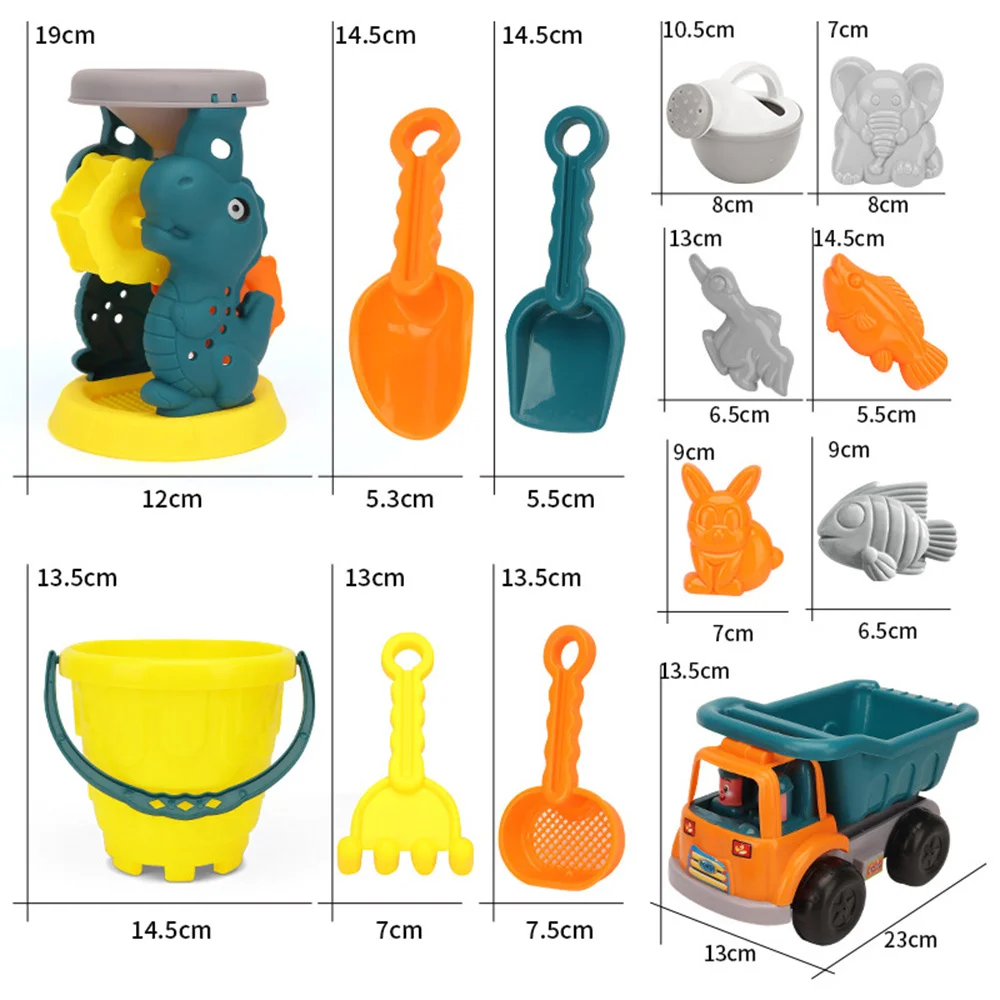 어린이 해변 장난감 세트 휴대용 모래 파기 도구 재사용 가능한 여름 물 장난감