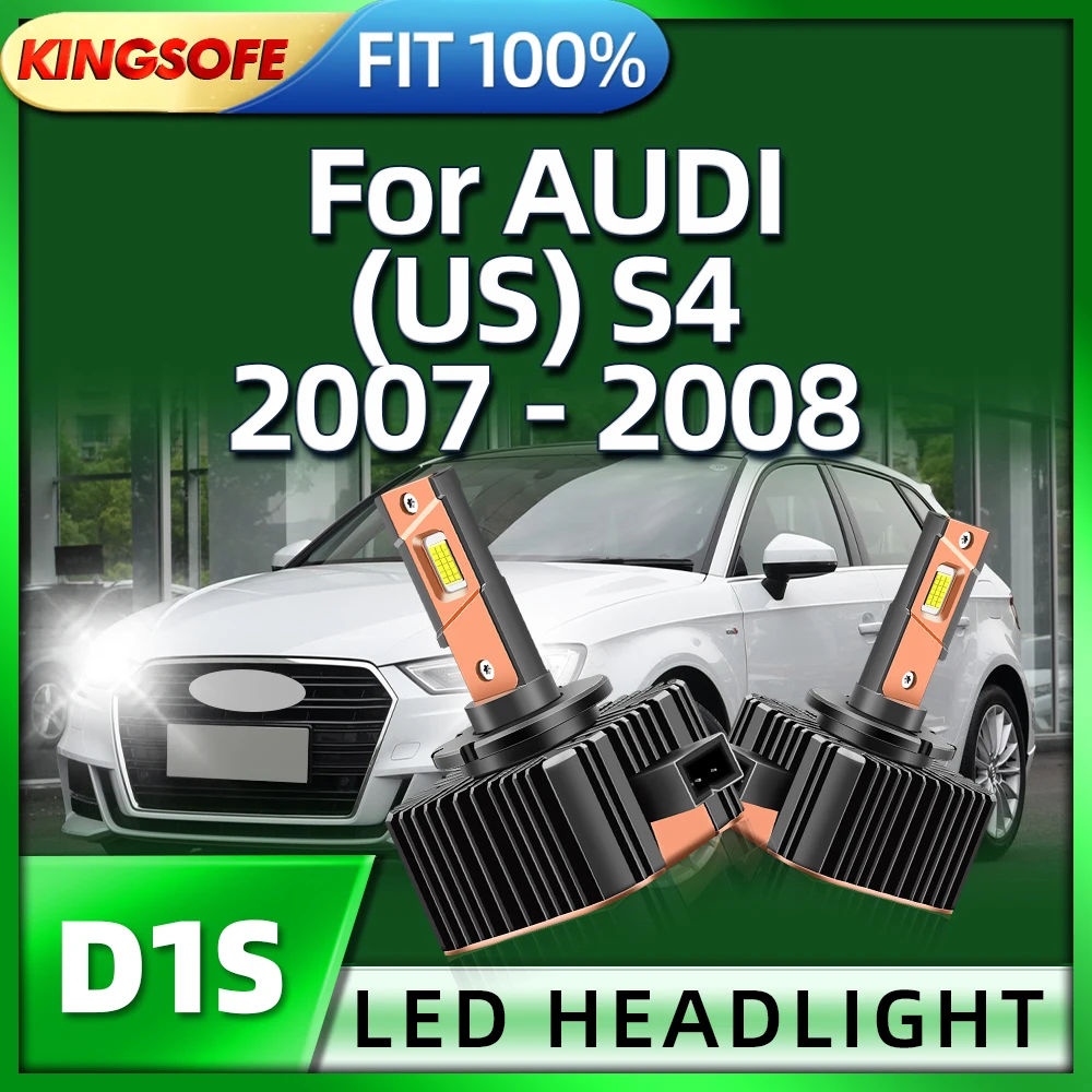 

Roadsun D1S LED Lights Car Headlights 130W Bulbs 6000K Lamps 30000LM Plug&Play For AUDI (US) S4 2007 2008