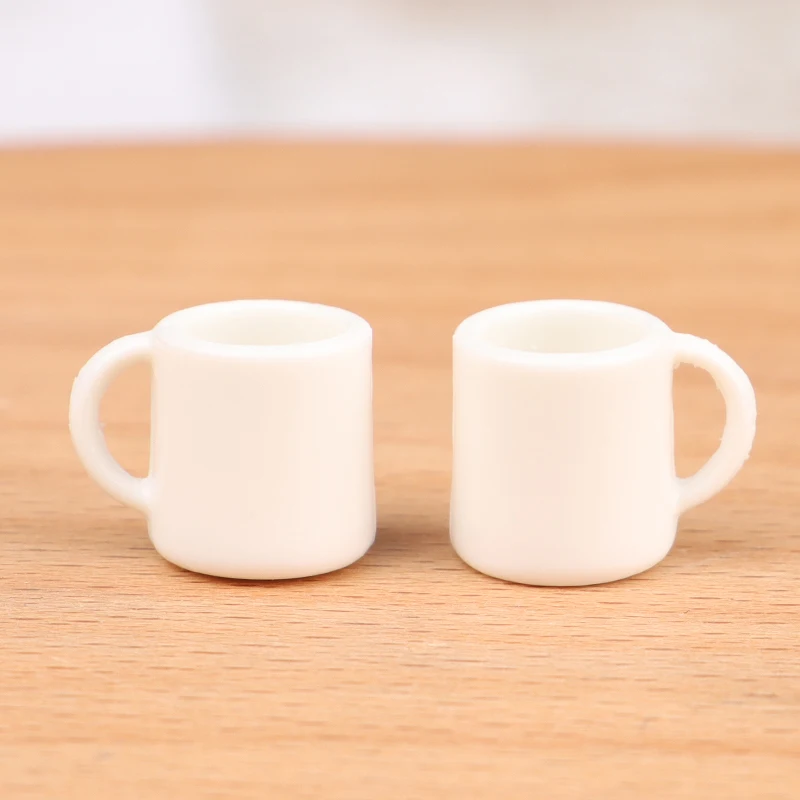 4 pz/set 1:12 tazza in miniatura per casa delle bambole tazza bianca tazza per acqua/bevande tazza da tè modello per bambini giochi di imitazione giocattolo accessori per la decorazione della casa delle bambole