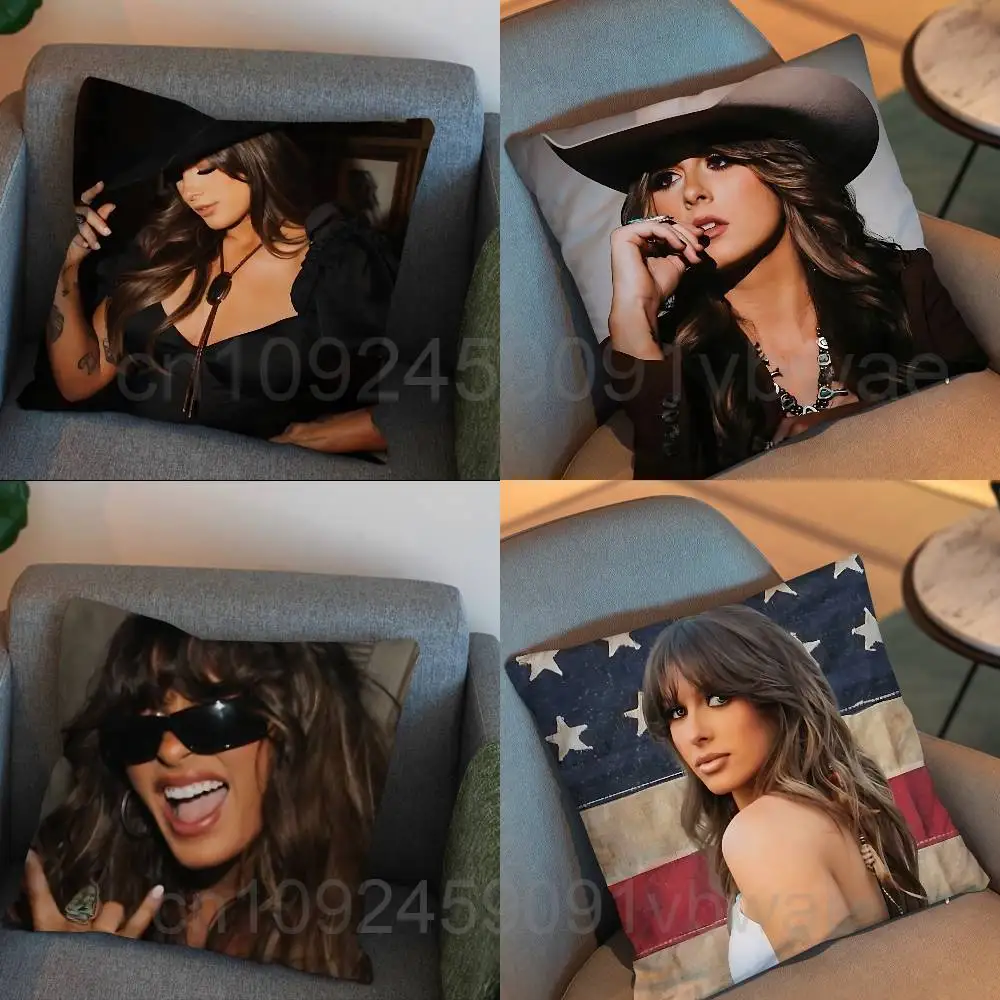 Choosin Texas Ella Langley Pillow Case Anti-dustmite Pillowcase Invisible zipper silky short plush Sofa cushion cover