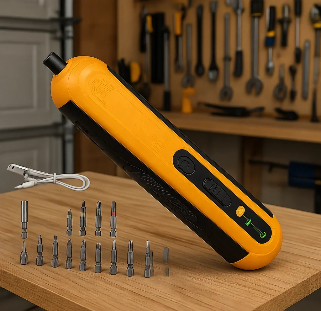 

Mini 4V Cordless Electric Screwdriver with 26 S2 Steel Bits USB C Rechargeable for Electronics PC and Furniture Assembly