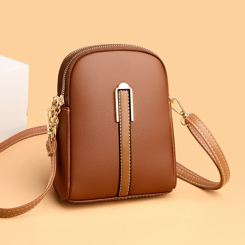 2024 Women\'s Shoulder Bag Fashion Trend Female Crossbody Bags High Quality Soft Leather Girl Wallet and Phone bolsas Sac A Main