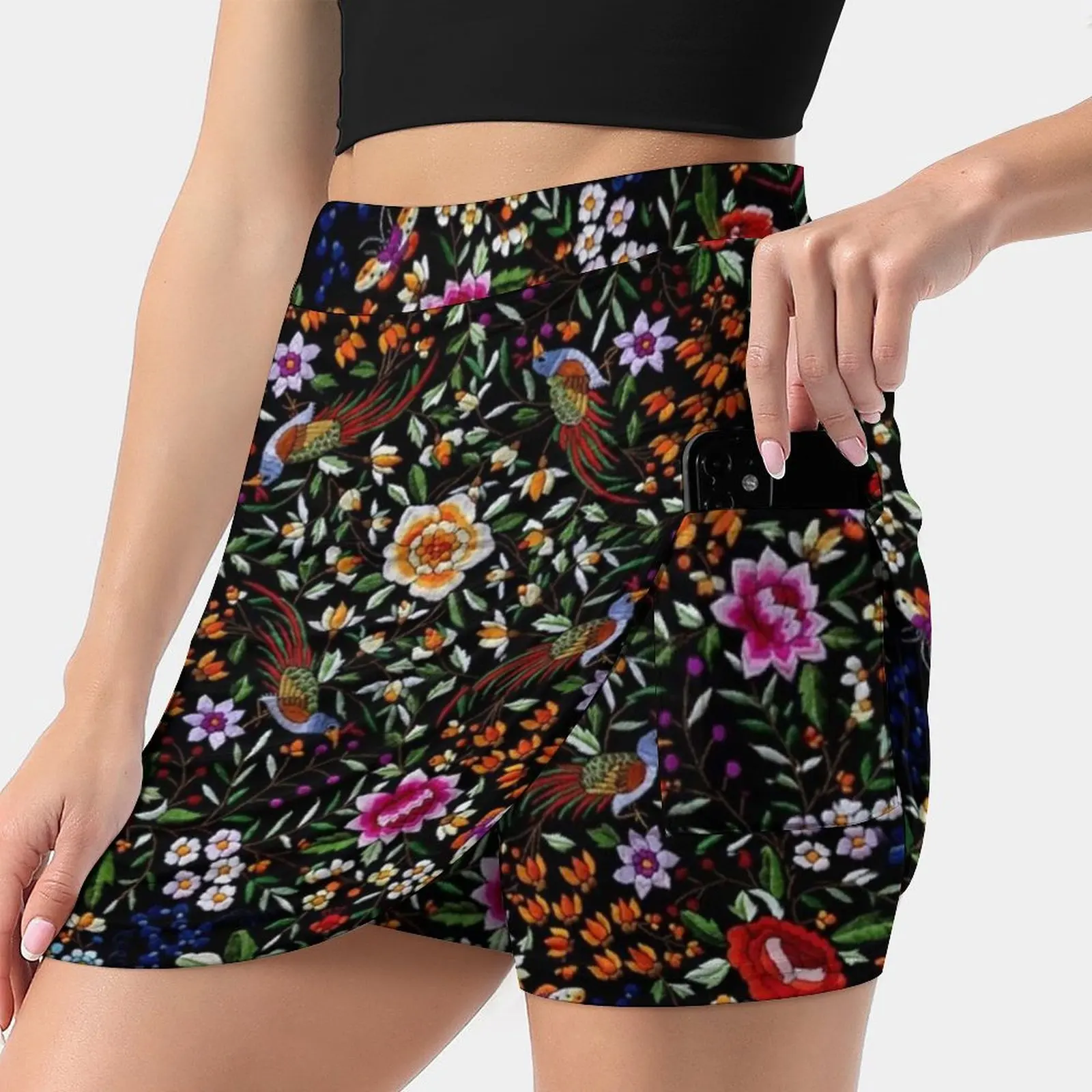 Spanish Flamenco Manton Shawl Motif , Based On Embroidered Skirts Woman Fashion 2022 Pant Skirt Mini Skirts Office Short Skirt